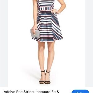 Adelyn Rae striped jacquard fit and flare dress women’s size medium